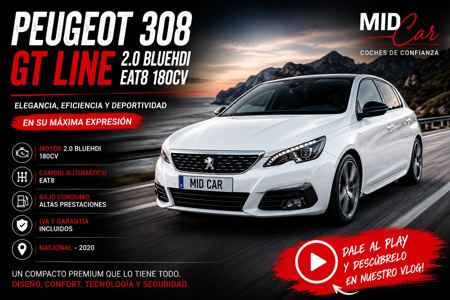 MID Car coches ocasión Madrid PEUGEOT 308 GT LINE 2.0 BLUEHDI EAT8 180CV