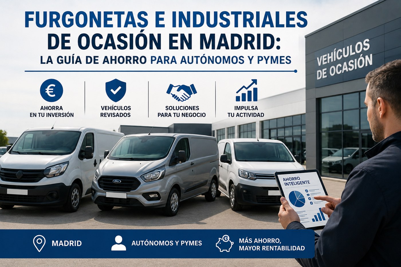 Furgonetas e industriales de ocasión en Madrid: La guía de ahorro para autónomos y PYMEs