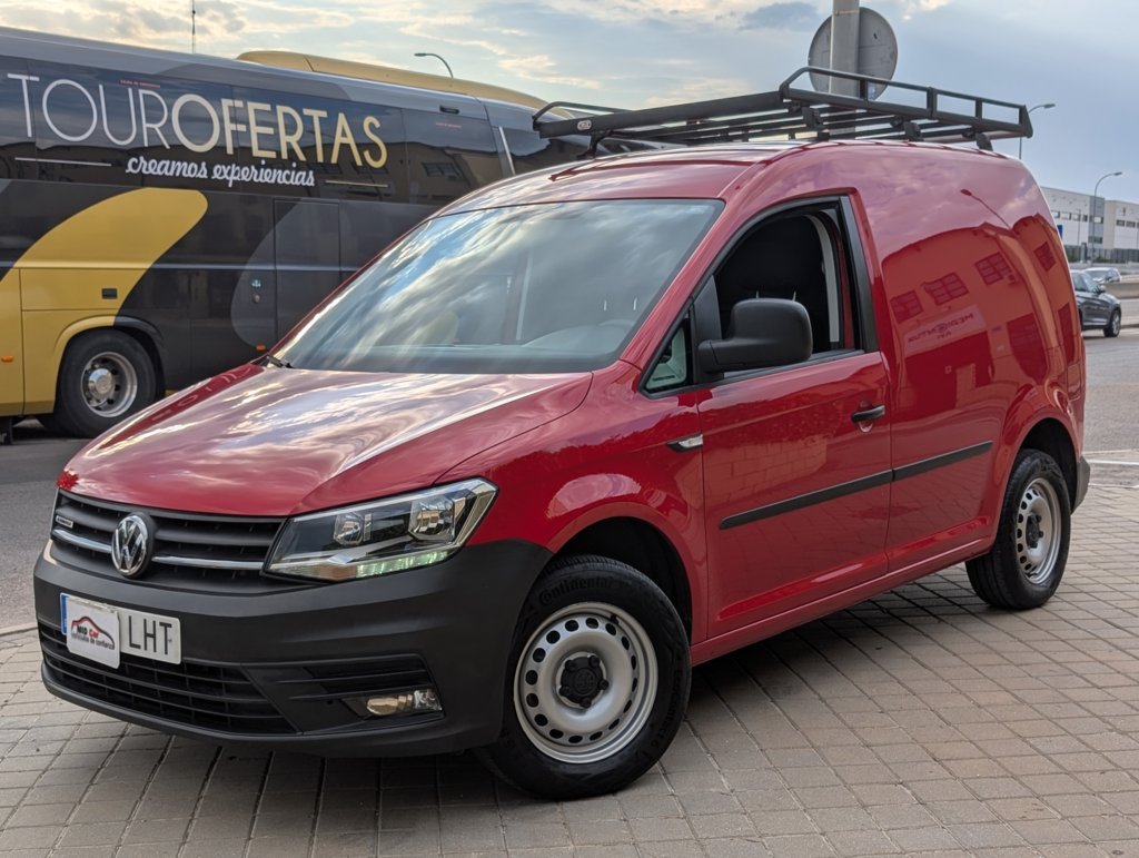 MIDCar coches ocasión Madrid Vw Caddy 1.4TGI GNC Hybrid Etiqueta ECO 110Cv IVA y Garantía Incl Nacional Color Rojo